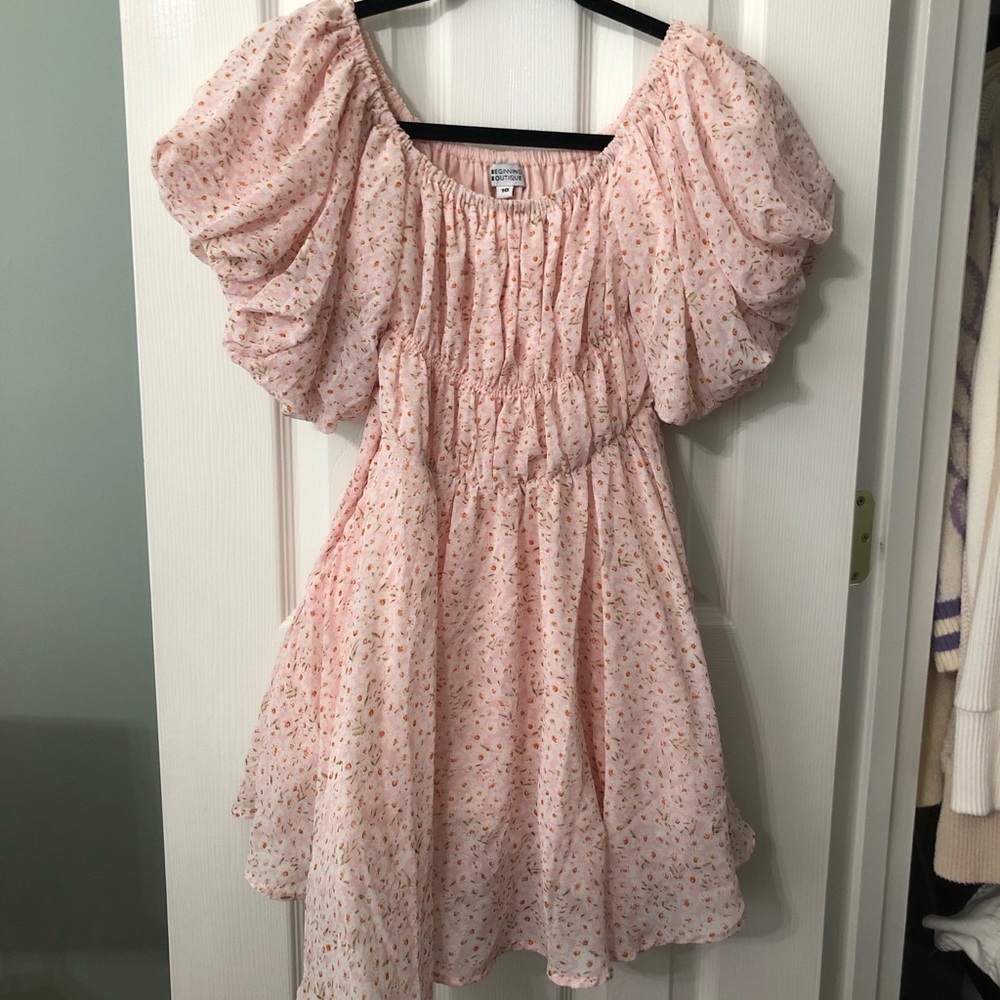 Beginning Boutique Paradise Puff Sleeve Dress